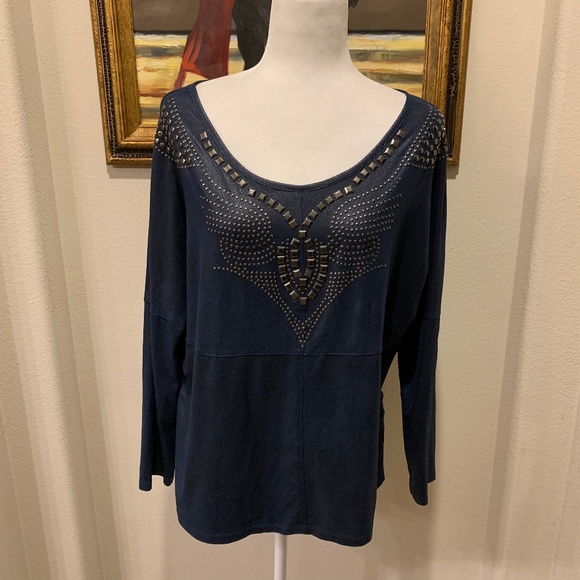 Alberto Makali Tops - NWOT Alberto Makali Studed Faux Suede Top